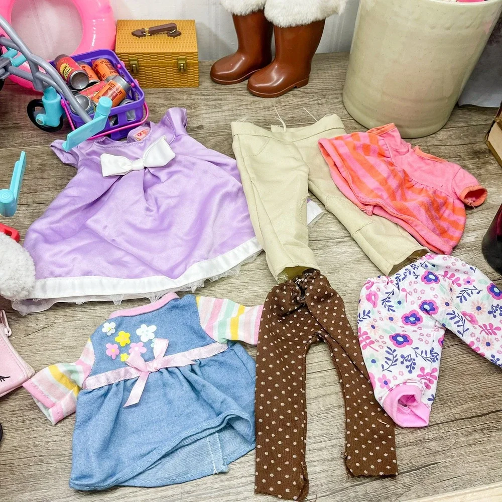 Our Generation 18 inch Doll Accessories Lot Wheelchair Clothes Shoes